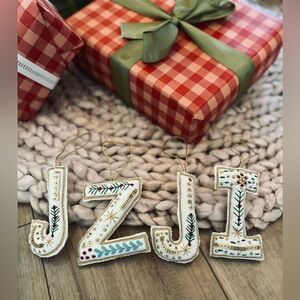 Wondershop Embroidered Felt Letter Ornaments